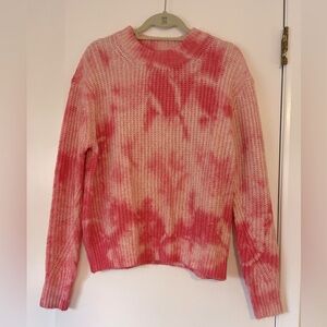 Line Tie-dye Pink & White Cable Knit Sweater size M